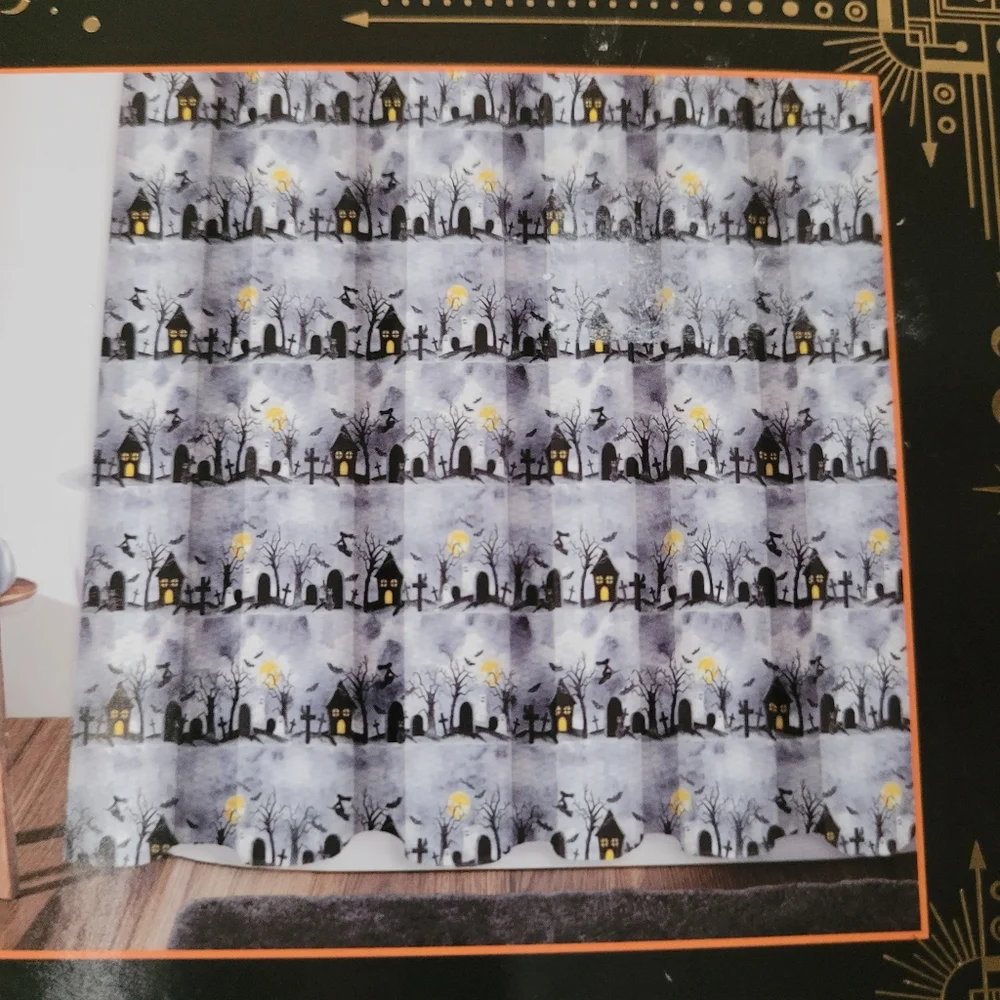 Halloween spookylane shower curtain